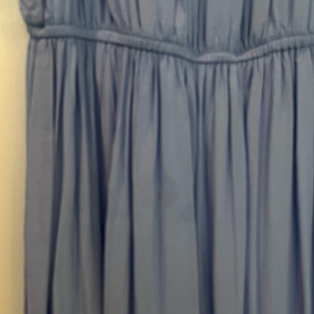 Off-Shoulder Light Blue Ruffled Maxi Dress - Picture 4 of 8